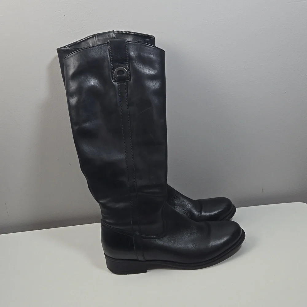 Clarks Black Leather Tall Riding Boots
